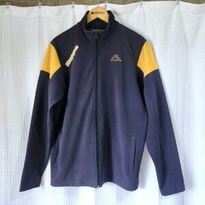 Kappa Jacket Full Zip Mens Size Large Blue-& Yellow Embroidered Accents